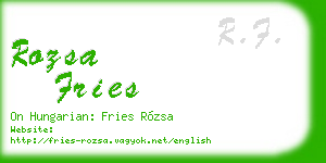 rozsa fries business card